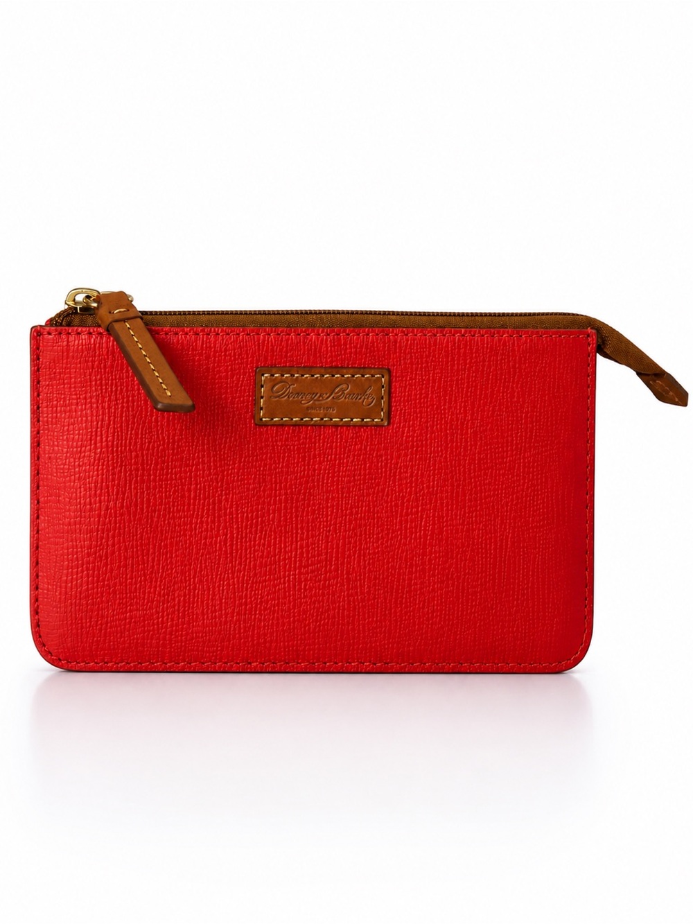 Dooney & Bourke Geranium Saffiano Leather Wristlet w/Vachetta Trim New - Picture 2 of 15